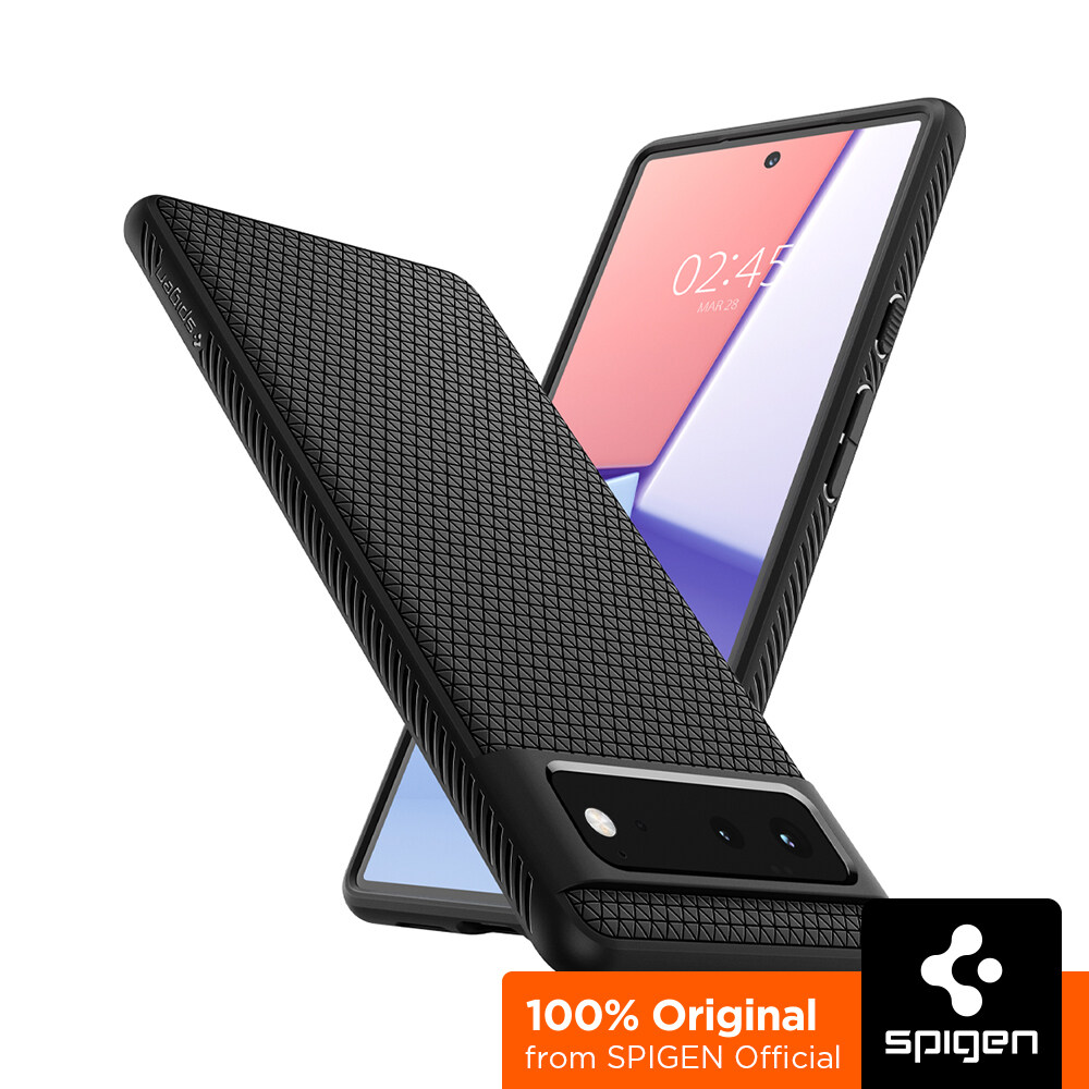 SPIGEN Case for Google Pixel 7 / 7 Pro / 6a / 6 / 6 Pro [Liquid Air] Diamond-cut Pattern Black TPU Case with Flexible and Durable Shock Absorption / Google Pixel 7, 7 Pro Case / 6a, 6, 6 Pro Case / Pi