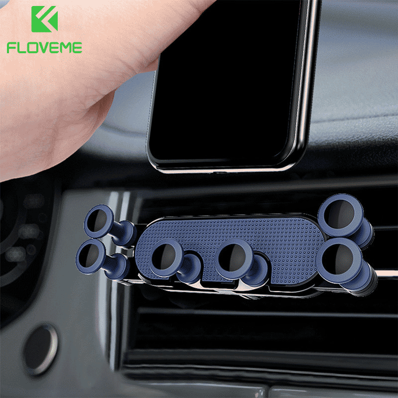 Floveme Phone Car Holder Air Vent Universal GPS Holder Clip Holder For iPhone Samsung Huawei Gravity Retractable Car Holder Automatic