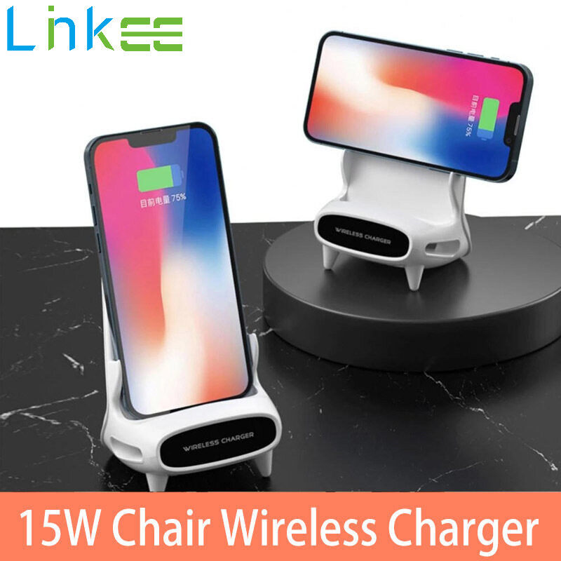 15W Portable Chair Wireless Charger Desktop Mobile Phone Holder For iPhone Huawei Samsung Fast Charge Phone Flat Stand