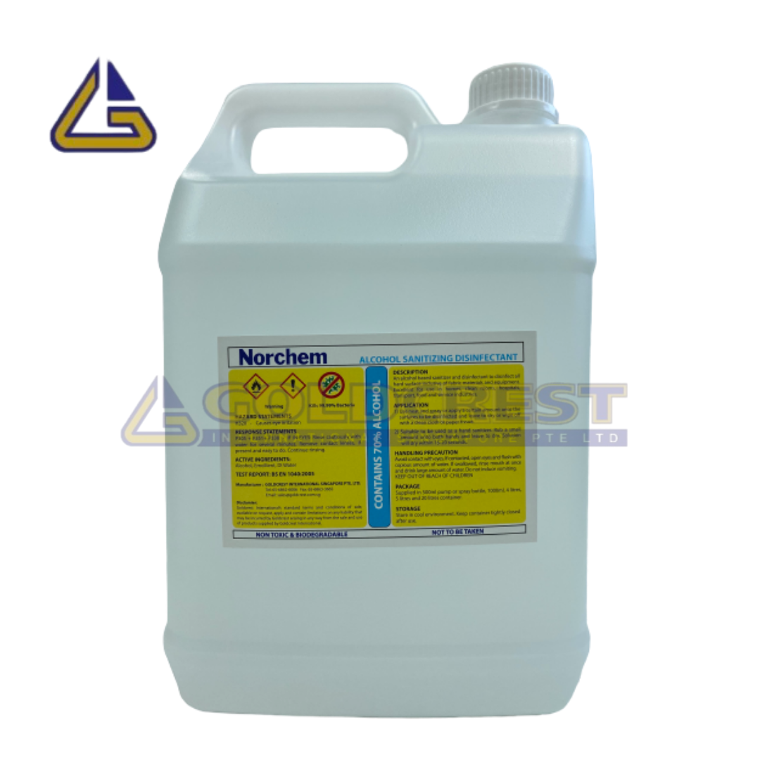 Norchem Alcohol Sanitizing Disinfectant (70% Isopropyl Alcohol) 5L