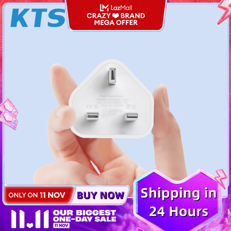 KTS Charger USB 3-Pin Wall Plug Power Adapter 5V1A British standard charging head UK plug(Follow the store, enjoy priority and fast delivery)