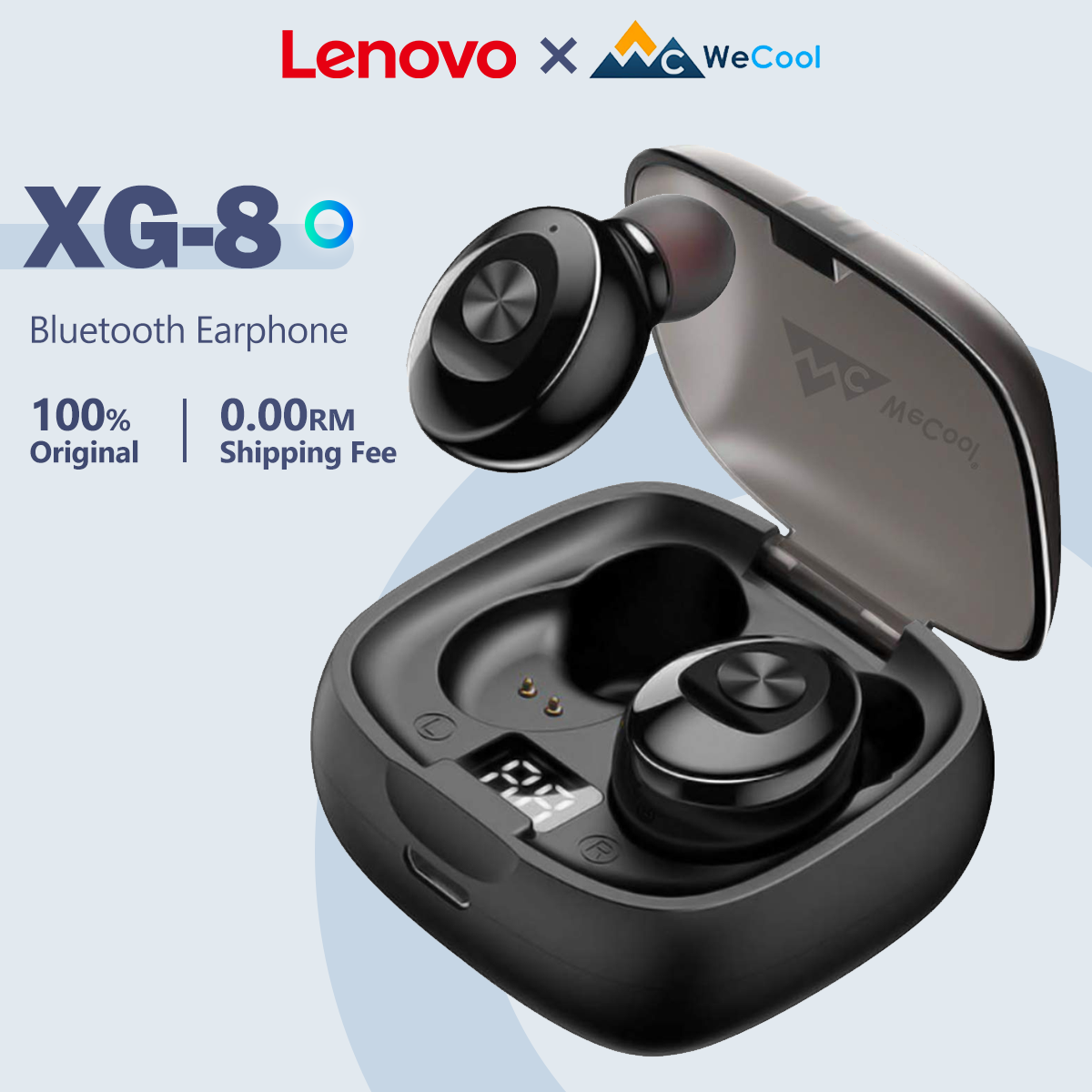 Lenovo x WeCool Moonwalk XG-8 True Wireless Earphone Bluetooth 5.0 Noise Reduction HD Stereo Sound Handfree Headset With Mic