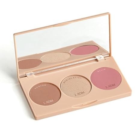 Farmasi 3 in 1 Face Palette, 15g/0.53oz - Contour, Blush, Highlight, Versatile Makeup Palette, Long-Lasting Formula, Easy to Blend, Defines and Sculpts, Radiant Glow, Flawless Finish, Daily Use Makeup